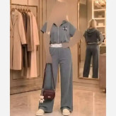 تونیک شلوار پاییزه مخمل کبریتی ریز گلدوزی شده فری سایز