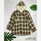 شکت چهارخانه پشمی داخل ببعی کلاهدار زنانه فری سایز