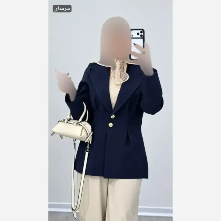 پالتو موهر پیچازی جیب صلیب فری سایز 36 تا 48