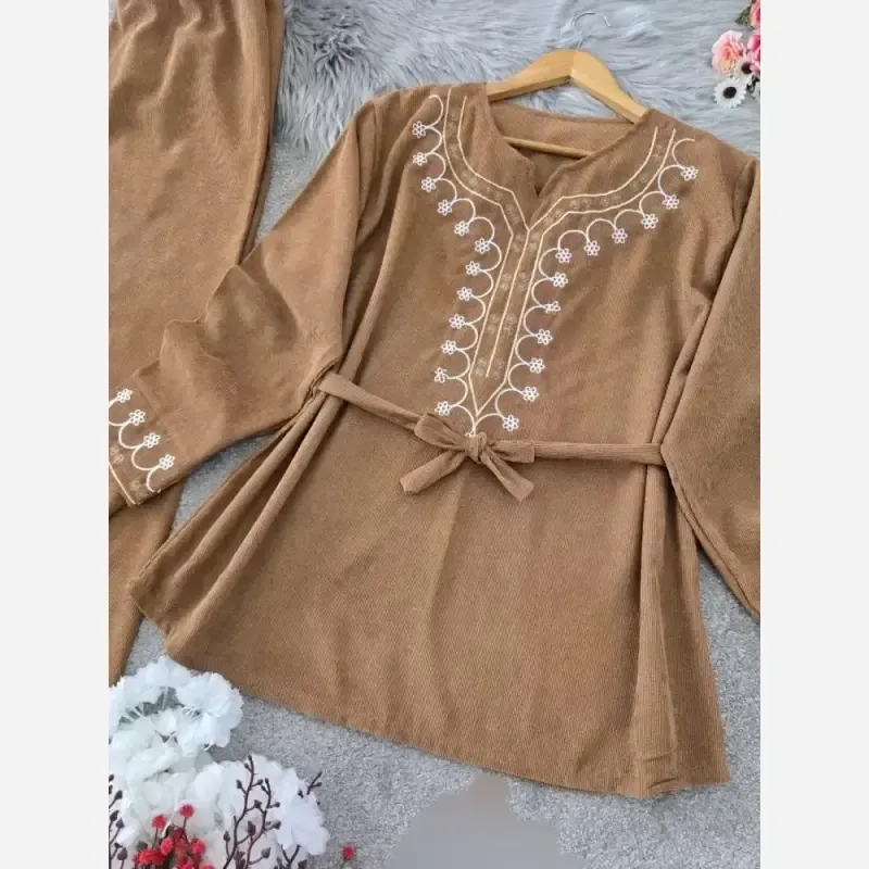 ست تیشرت شلوار زنانه جنس بزیاق مدل POLO فری سایز