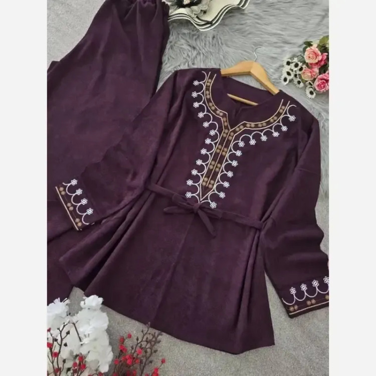 ست تیشرت شلوار زنانه جنس بزیاق مدل POLO فری سایز
