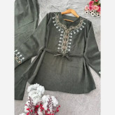 ست تیشرت شلوار زنانه جنس بزیاق مدل POLO فری سایز