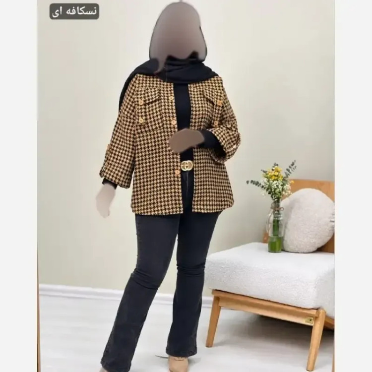ست مانتو کتی و شلوار کتان سیلک نگین کوبی شده صبا