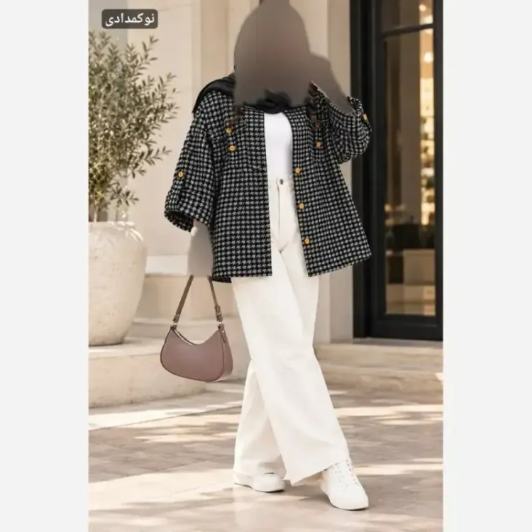 ست مانتو کتی و شلوار کتان سیلک نگین کوبی شده صبا