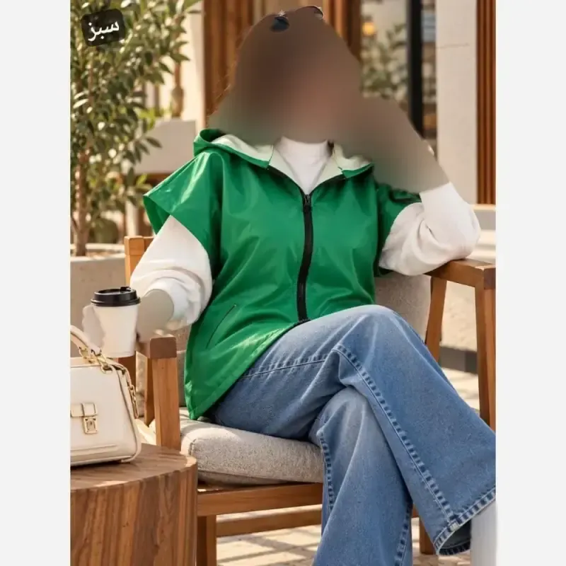 وست چرم زنانه کلاهدار مدل میشل جنس چرم تیرکمانی سایز فری 36 تا 48