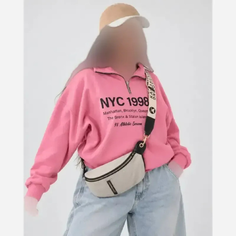 دورس زنانه نیم زیپ توکرک طرح NYC 1998 سه نخ اعلاء سایز فری تا 48