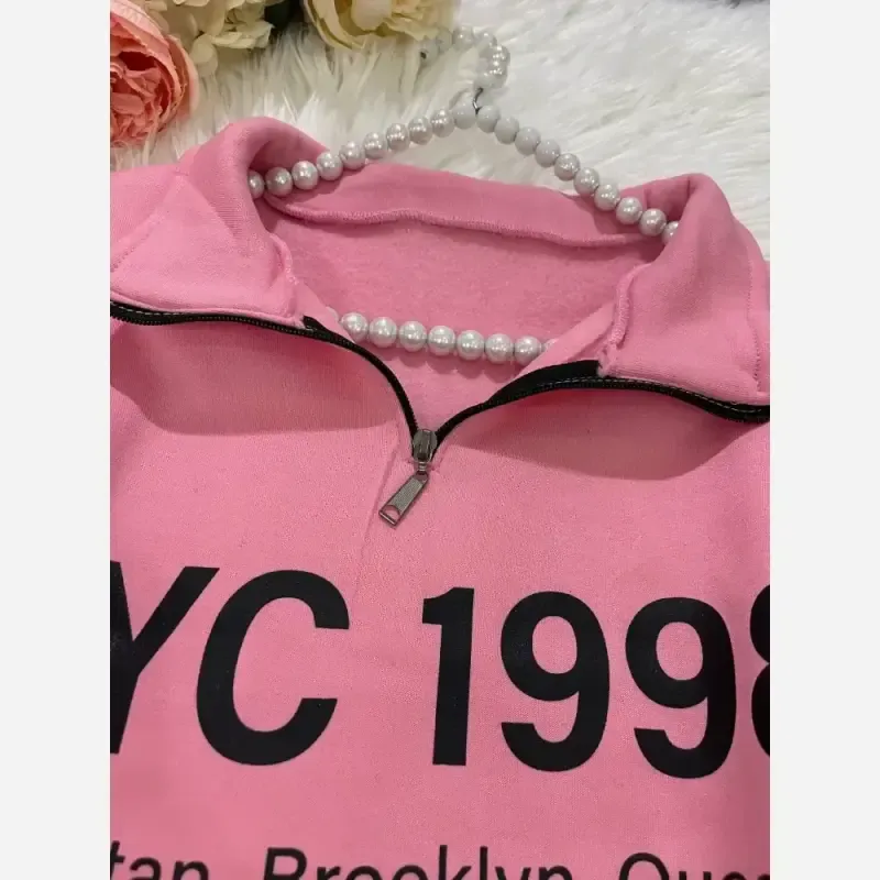 دورس زنانه نیم زیپ توکرک طرح NYC 1998 سه نخ اعلاء سایز فری تا 48