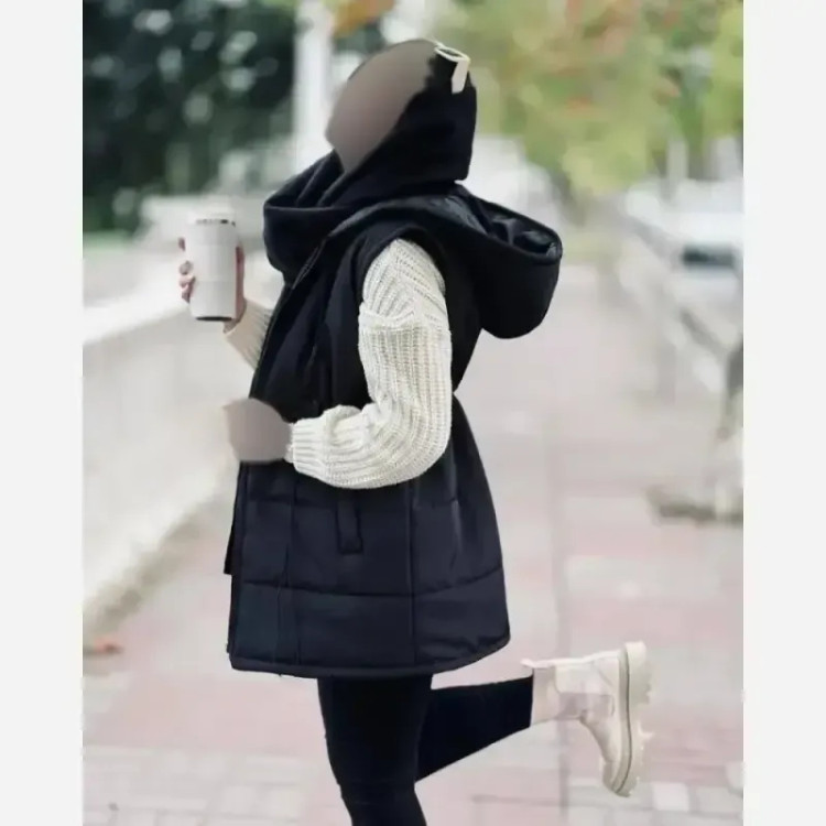 پافر کمرگت میکرو پشم شیشه دار کلاهدار سایز فری زنانه