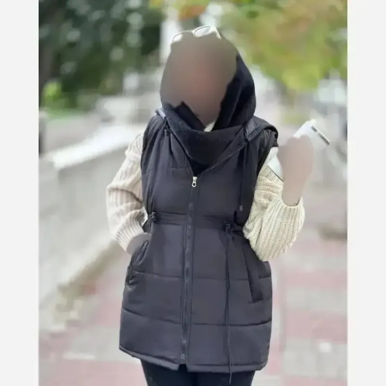 پافر کمرگت میکرو پشم شیشه دار کلاهدار سایز فری زنانه