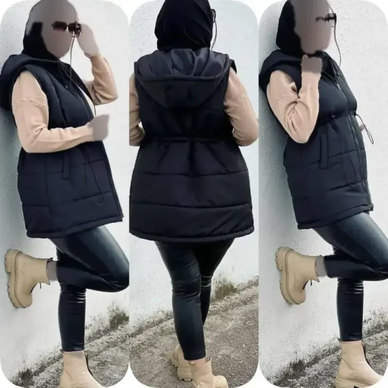 پافر کمرگت میکرو پشم شیشه دار کلاهدار سایز فری زنانه