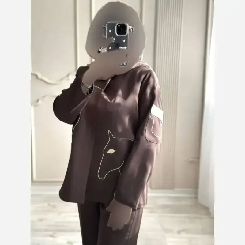 کت شلوار گلدوزی زنانه مدل الینا جنس سوپر مازراتی اعلا