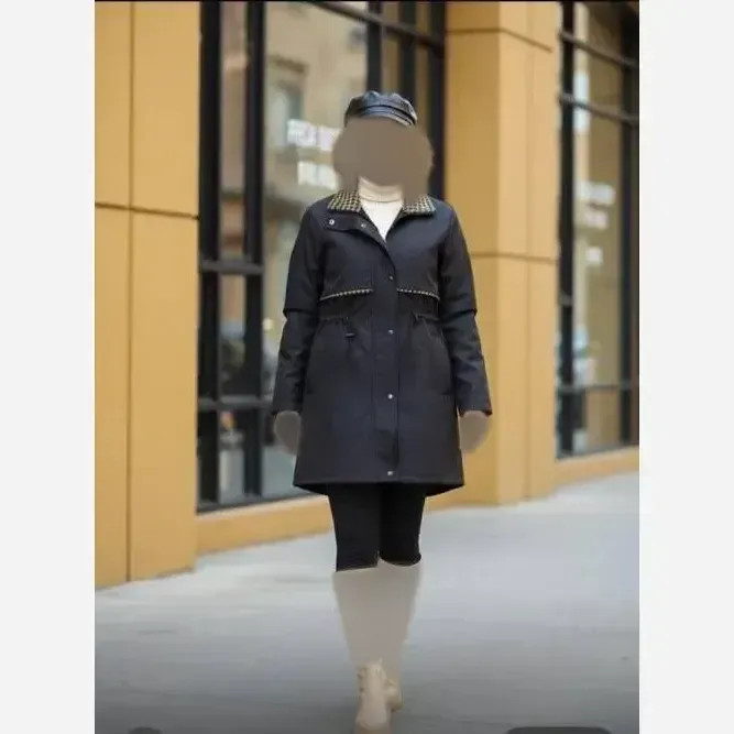 بارانی زنانه سانتانا وارداتی آستردار رنگ مشکی