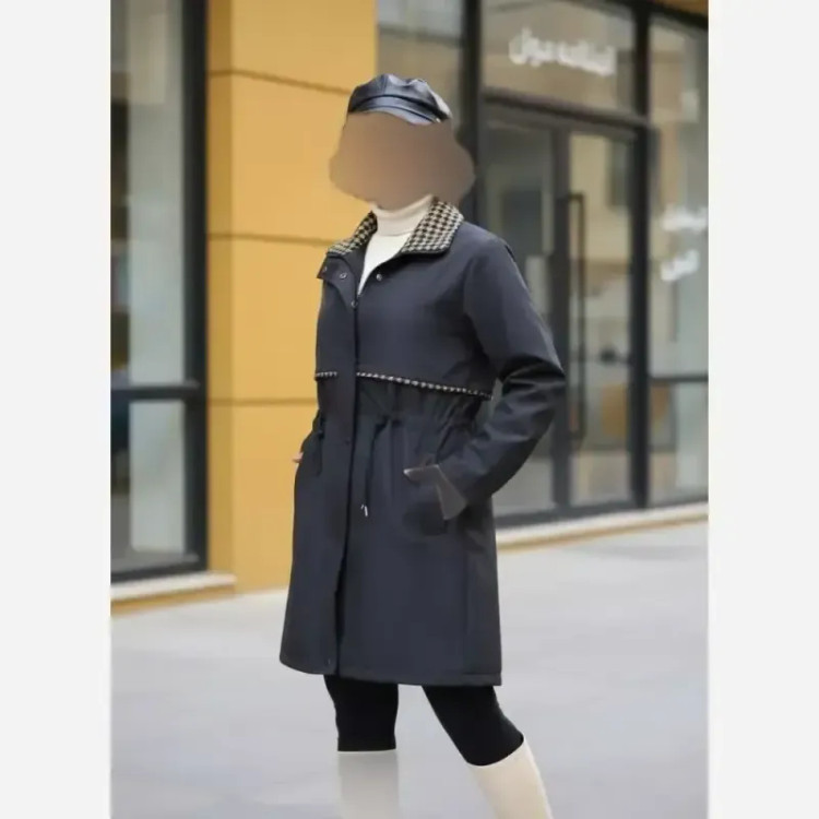 بارانی زنانه سانتانا وارداتی آستردار رنگ مشکی