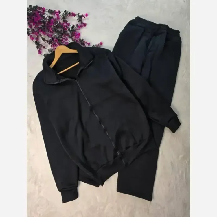 ست سویشرت شلوار اسپرت زنانه مردانه گلکسی اسپان داخل کرکی مدل آراد