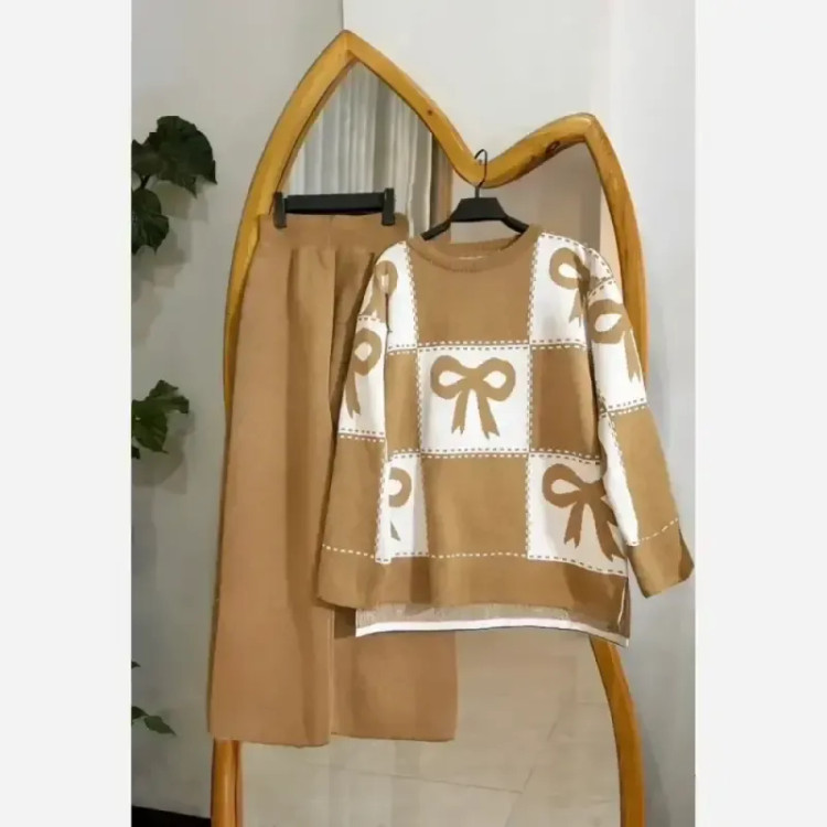 ست بافت زنانه ادرینا بافت گرم بالا سایز 38 تا 48