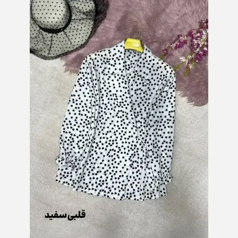 شومیز یقه انگلیسی زنانه جنس کرپ بوگاتی سایز فری 38 تا 46