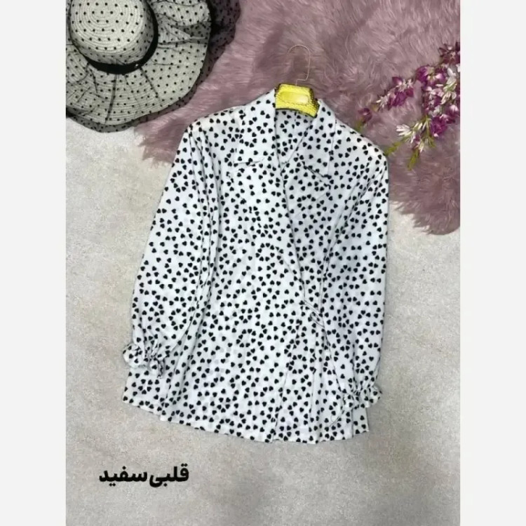 شومیز یقه انگلیسی زنانه جنس کرپ بوگاتی سایز فری 38 تا 46