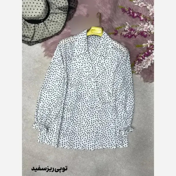 شومیز یقه انگلیسی زنانه جنس کرپ بوگاتی سایز فری 38 تا 46