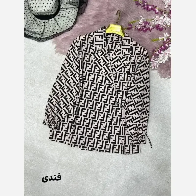 شومیز یقه انگلیسی زنانه جنس کرپ بوگاتی سایز فری 38 تا 46