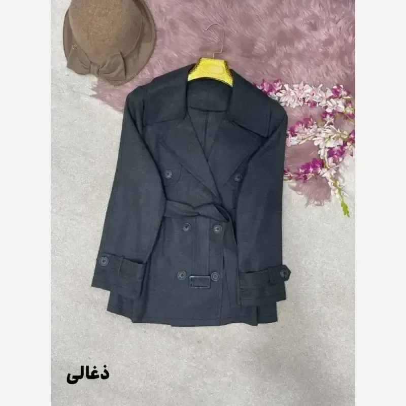 ترنچ کت هیوا جنس کتان استانبولی سایز فری 38 تا 44