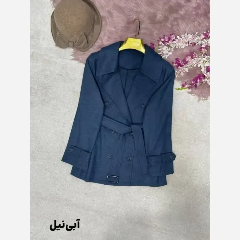 ترنچ کت هیوا جنس کتان استانبولی سایز فری 38 تا 44