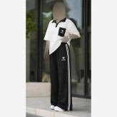 ست تیشرت و شلوارک مردانه پنبه گلکسی درجه یک رنگ مشکی مدل balenciaga
