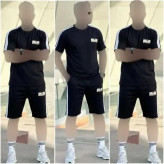 ست تیشرت و شلوارک مردانه پنبه گلکسی درجه یک رنگ مشکی مدل balenciaga