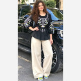 تونیک چاپی رنگی آرامش جنس شانتون درجه یک فری سایز