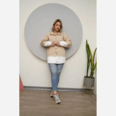 مانتو کتان ترکیبی نازلی جنس کتان ترک فری سایز رنگ مشکی و نسکافه ای