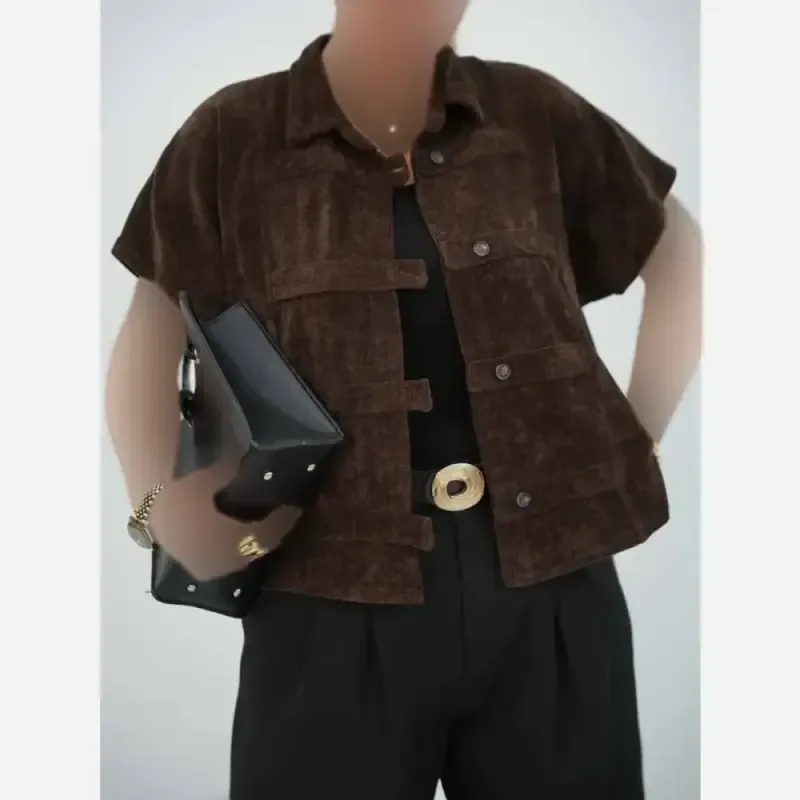 وست مخمل کبریتی پاییزه فری سایز زنانه