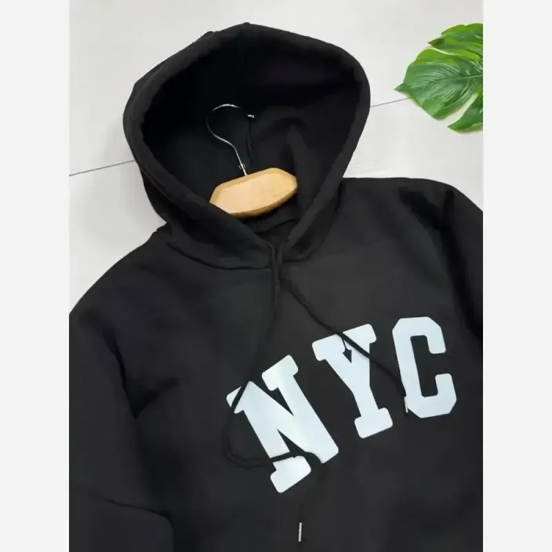 هودی NYC دورس تو کرکی مشکی زنانه و مردانه