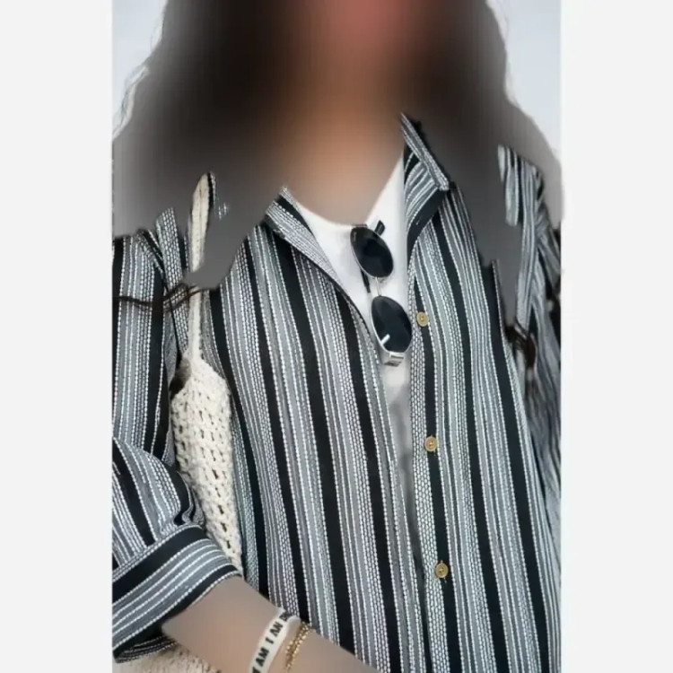 پیراهن ساحلی سنتی فلور نخ فری سایز طوسی کرم