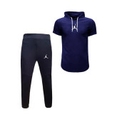 ست تی شرت و شلوار مردانه پنبه یکرو و نخ مدل jor