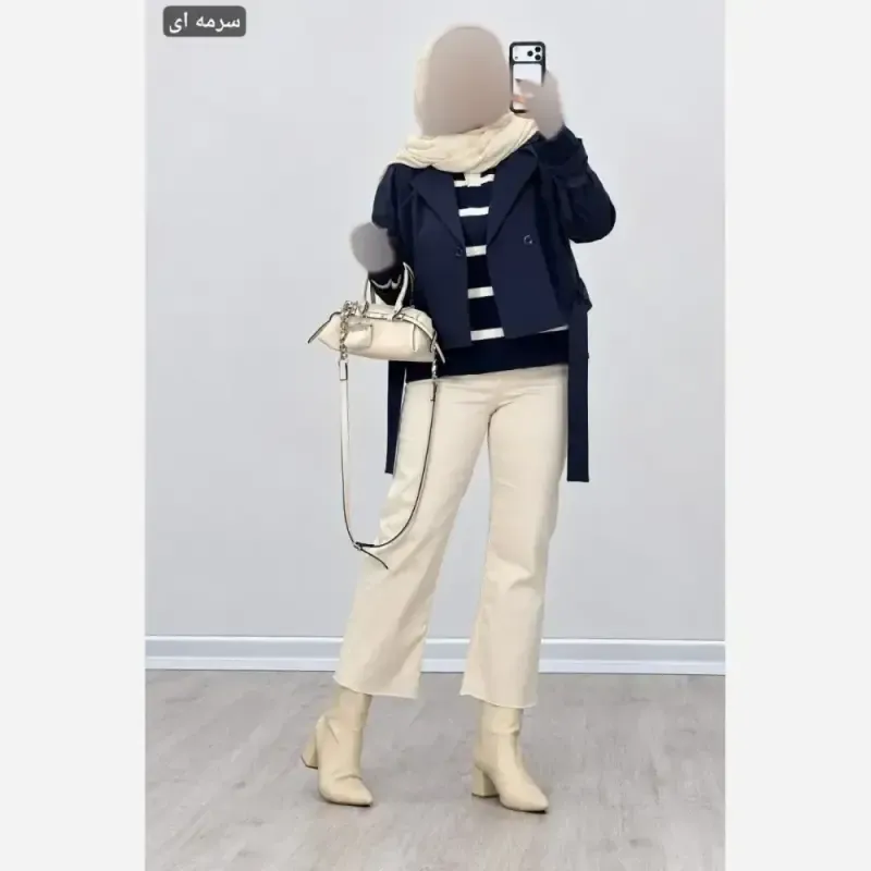 کت کراپ زنانه مدل ترنج جنس تی سی وارداتی فری سایز کمربند دار