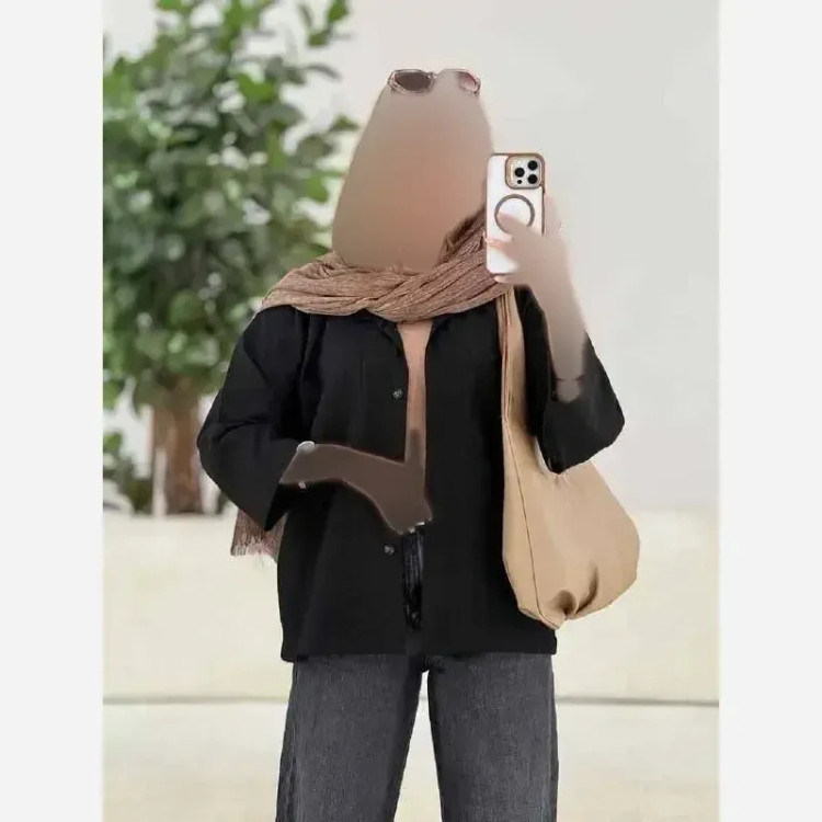 مانتو دو جیب وانیا جنس شانتون اسلپ فری سایز تا 48