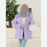 کت زنانه یقه انگلیسی لینن اعلا فری سایز