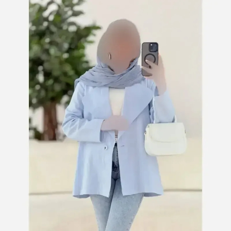 کت زنانه یقه انگلیسی لینن اعلا فری سایز