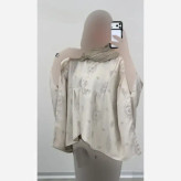 کفتان زنانه ساتن ابریشم طرح ترک سمین فری سایز آستردار