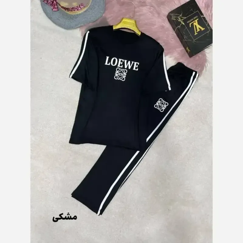 ست تیشرت شلوار زنانه Lovewe جنس جودون پلاس فول کش سایز 38 تا 46