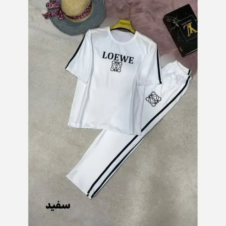 ست تیشرت شلوار زنانه Lovewe جنس جودون پلاس فول کش سایز 38 تا 46