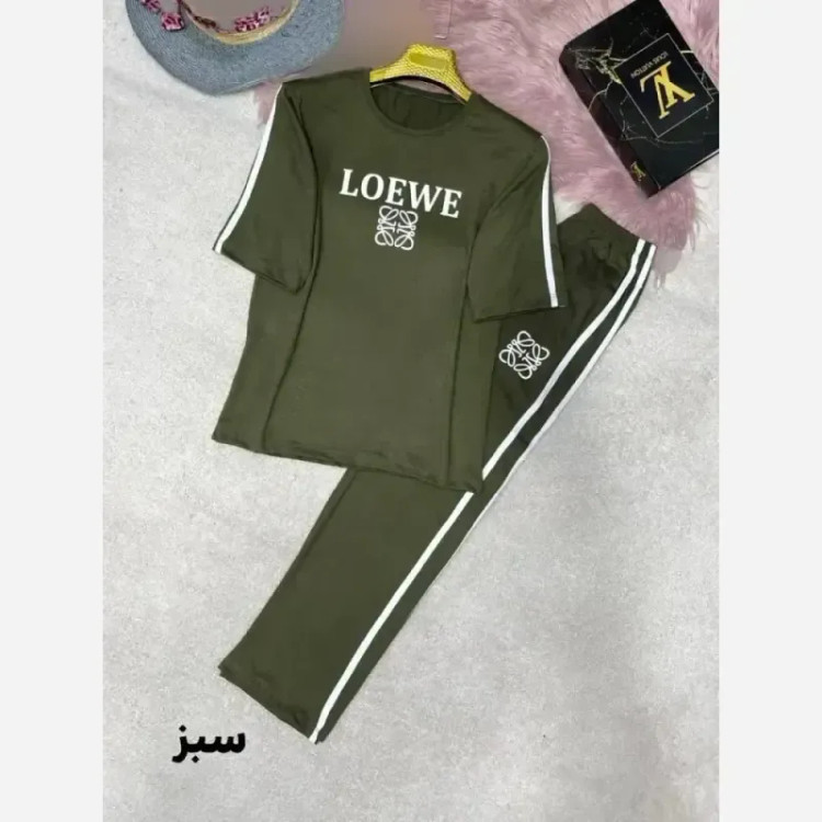 ست تیشرت شلوار زنانه Lovewe جنس جودون پلاس فول کش سایز 38 تا 46