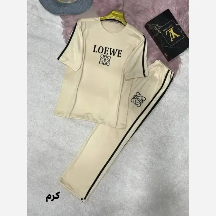 ست تیشرت شلوار زنانه Lovewe جنس جودون پلاس فول کش سایز 38 تا 46