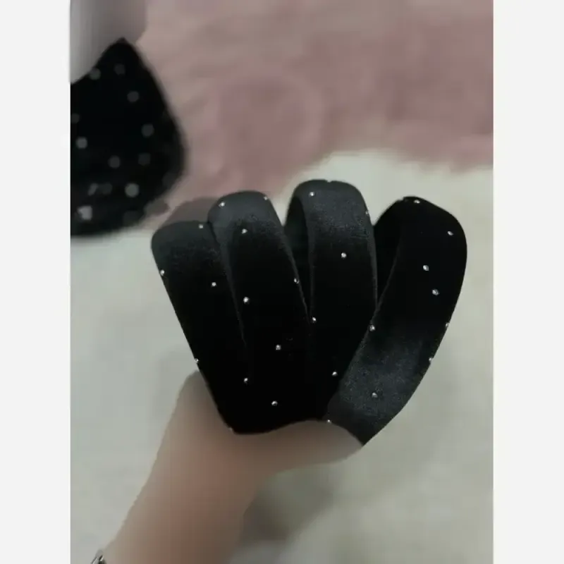 تل نگینی مخمل مشکی فری سایز