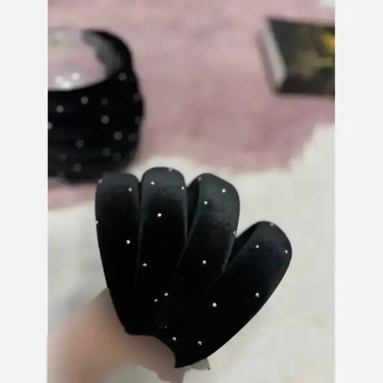 تل نگینی مخمل مشکی فری سایز