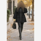 مانتو مخمل کبریتی کلاهدار پاییزه مدل صبا سایز بزرگ رنگ بندی متنوع