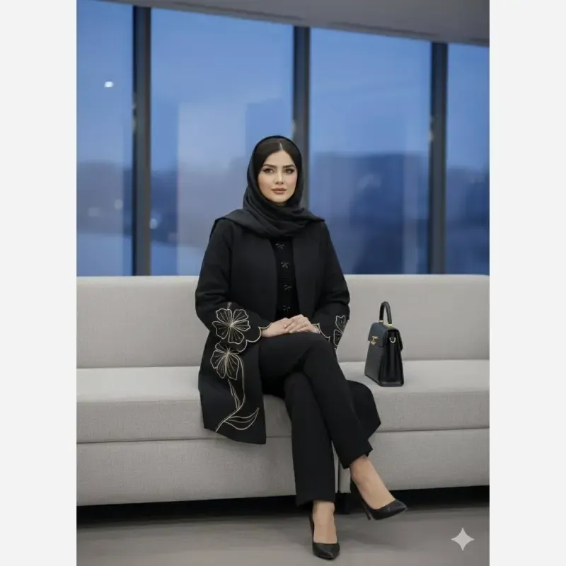 مانتو زنانه کرپ مازراتی مدل ویان سایز بزرگ تا 58 آستین دالبری