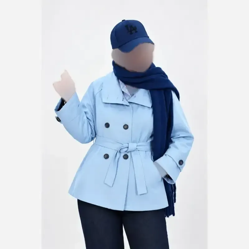 مانتو کتی جین زنانه مدل زارا فری سایز کمربنددار