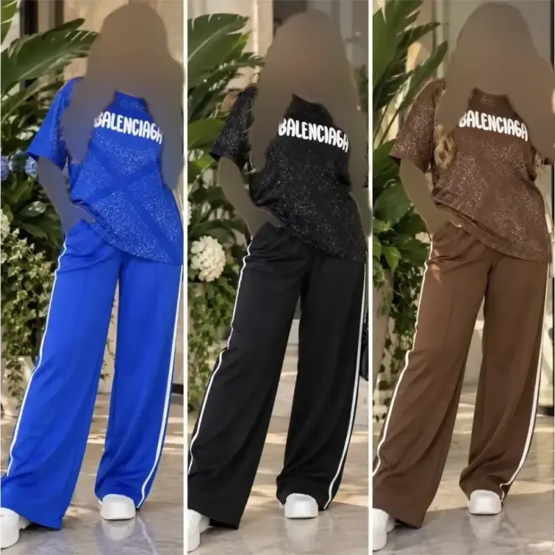 ست تیشرت شلوار balenciaga گلکسی نخ پنبه سایز 38 تا 48