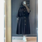 ست دوتیکه کت و سارافون کتان پلاس مشکی شکلاتی کرم سورمهای سبز سایز 38 تا 46