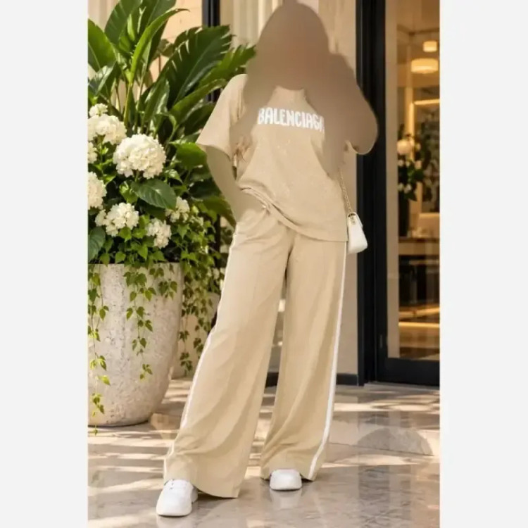 ست تیشرت شلوار balenciaga گلکسی نخ پنبه سایز 38 تا 48